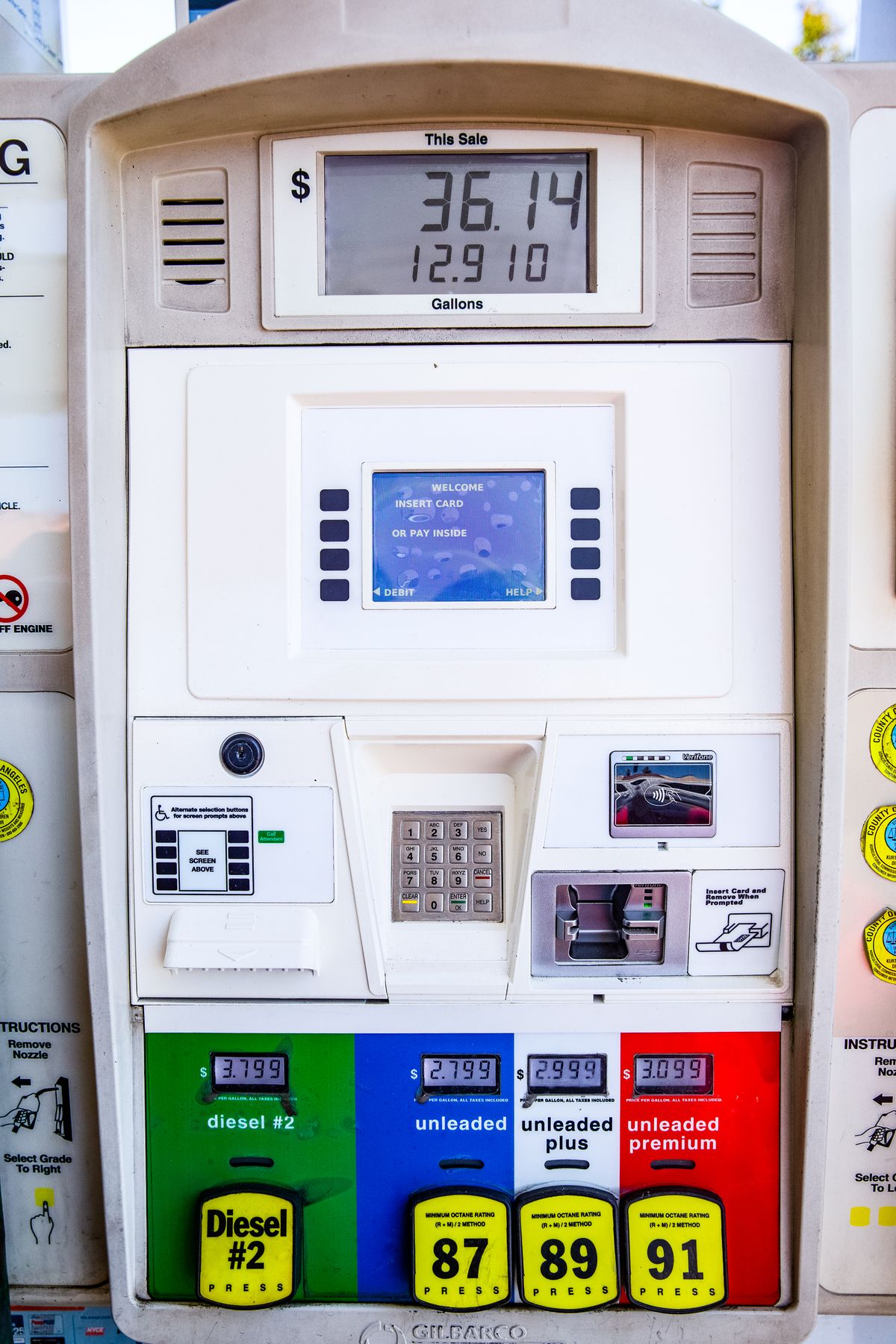 Fuel pump with diesel and unleaded choices