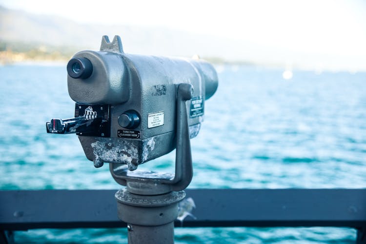 Viewpoint Binoculars Overlooking Sea