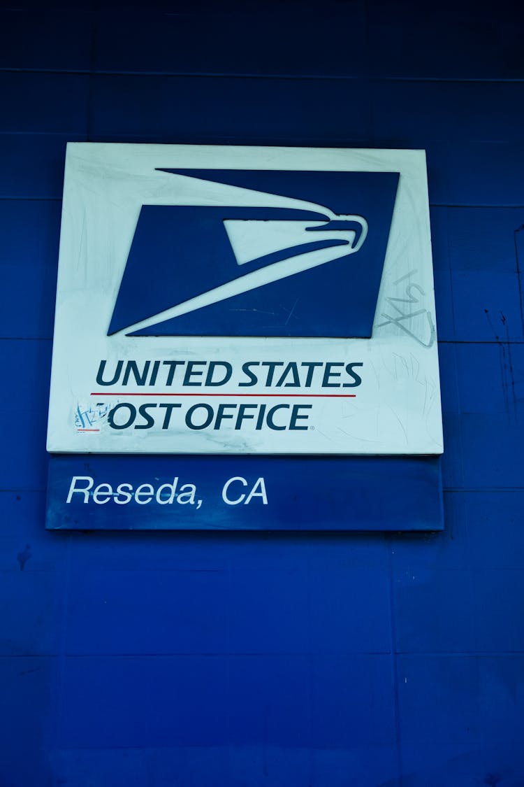 United States Post Office Sign On Wall