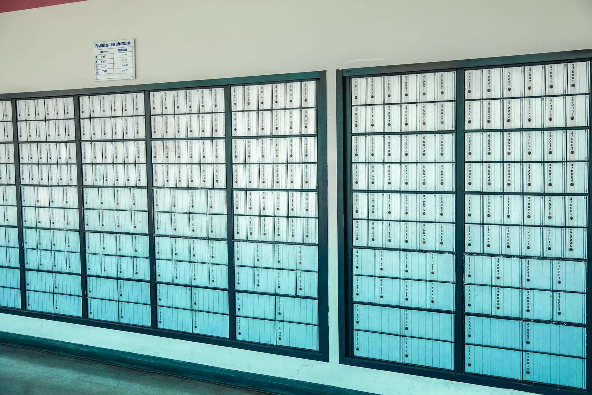 Mailboxes in Post Office Wall