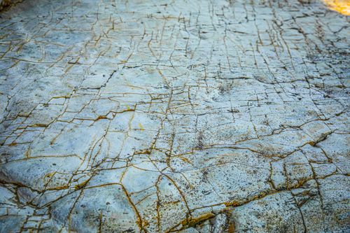 Free Detailed view of a cracked and textured concrete surface, perfect for backgrounds. Stock Photo