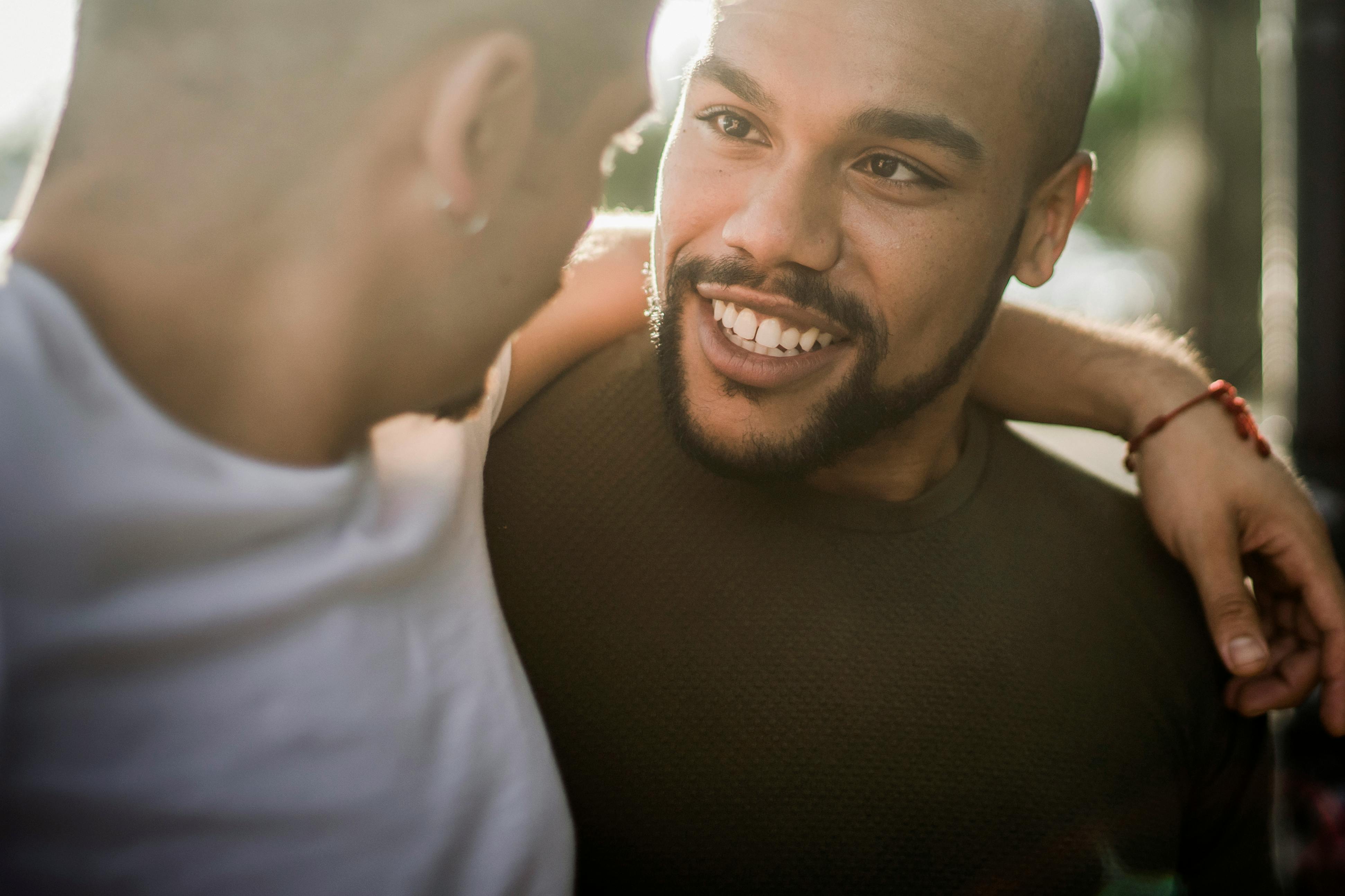 two men looking at each other