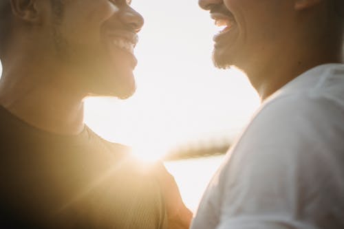 Kostnadsfri bild av ansiktshår, homosexuellt par, leende