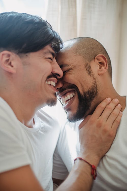 Couple Hugging and Smiling 