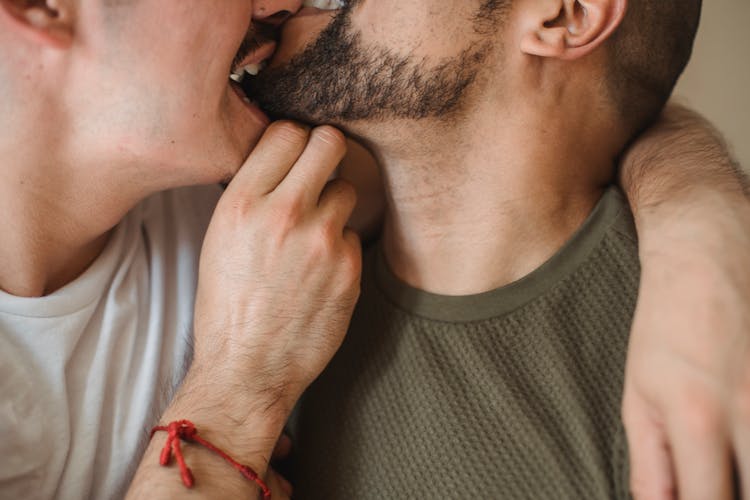 Man Kissing His Boyfriends Jaw