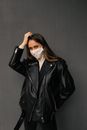 Woman in Black Leather Jacket