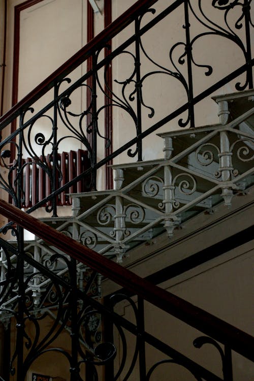 Black Metal Staircase Railings Near Staircase