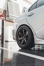 White Car on Gray Concrete Floor