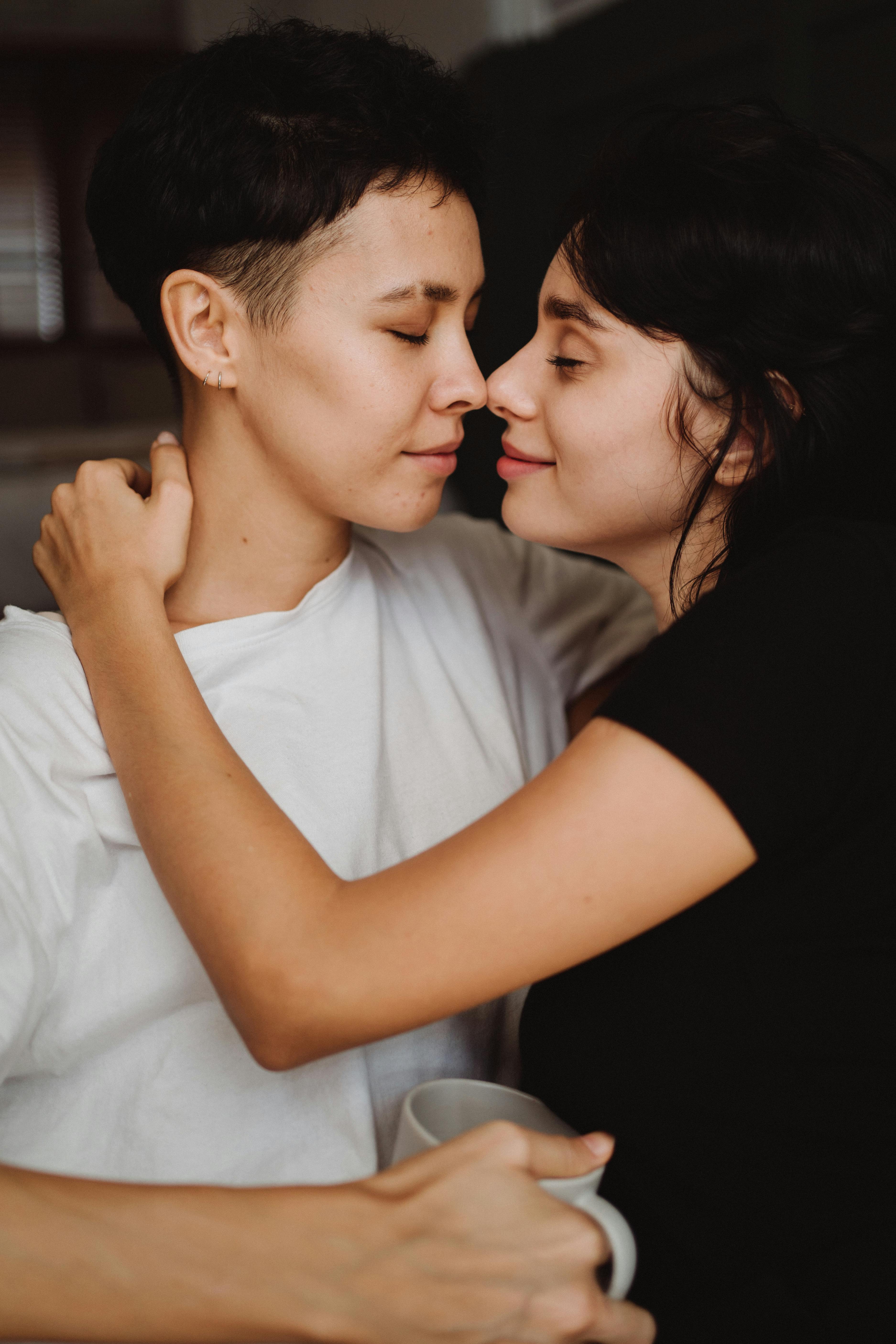 two women being affectionate