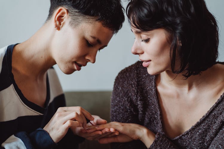 Couple Painting Nails