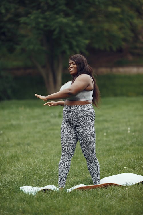 Plus Size Woman Exercise in Park