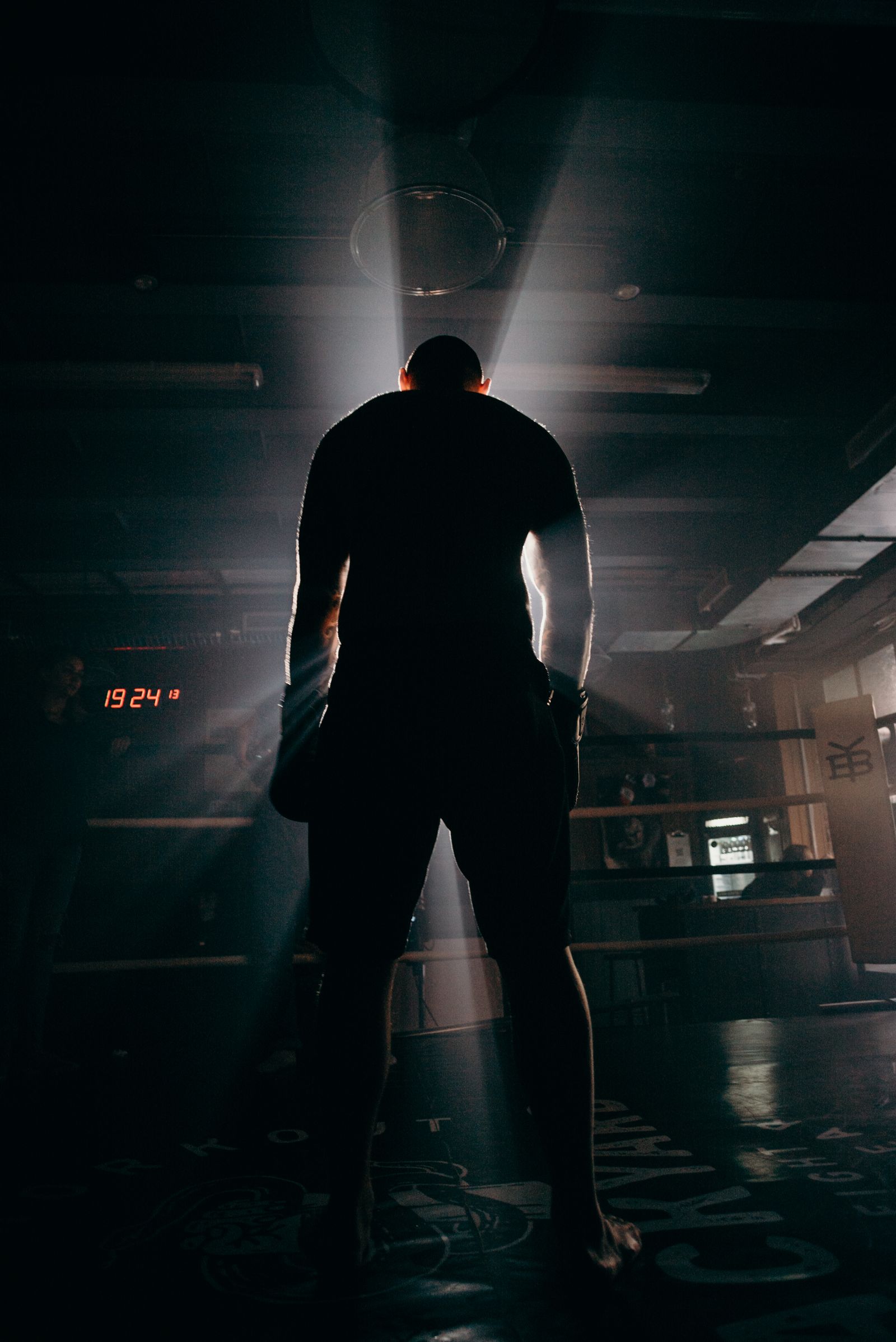 Athlete performing a focused strength training exercise