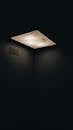 Dim lamp with stains shining in dark elevator