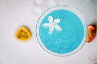 Blue Slushie with White Flower