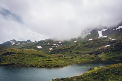 Free Drone Shot of Bachalpsee Stock Photo