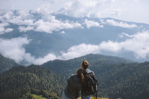  A Couple Looking at the Mountains 