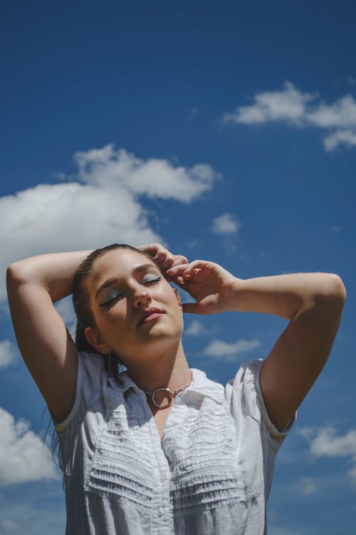 A Woman With Her Eyes Closed