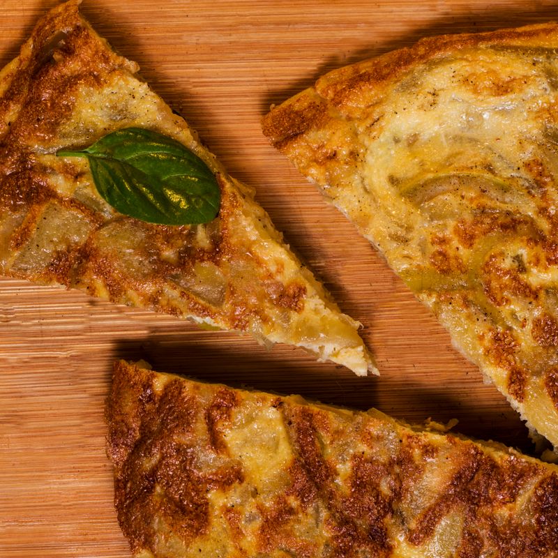 Spanish Tortilla with Chorizo and Roasted Peppers