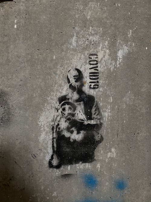 Darmowe zdjęcie z galerii z graffiti, maski gazowe, mur