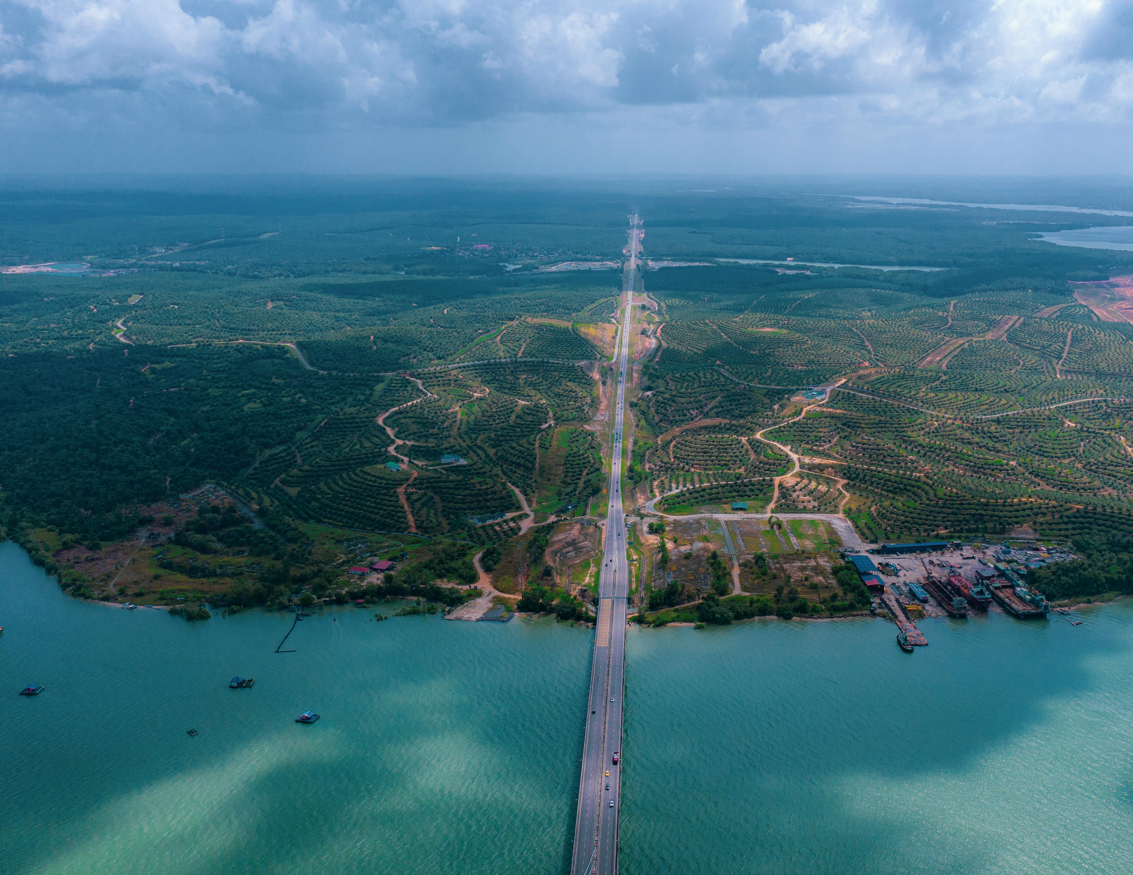 drone photography of viaduct