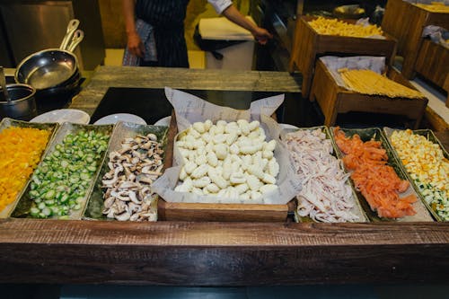 Assorted Ingredients on Trays