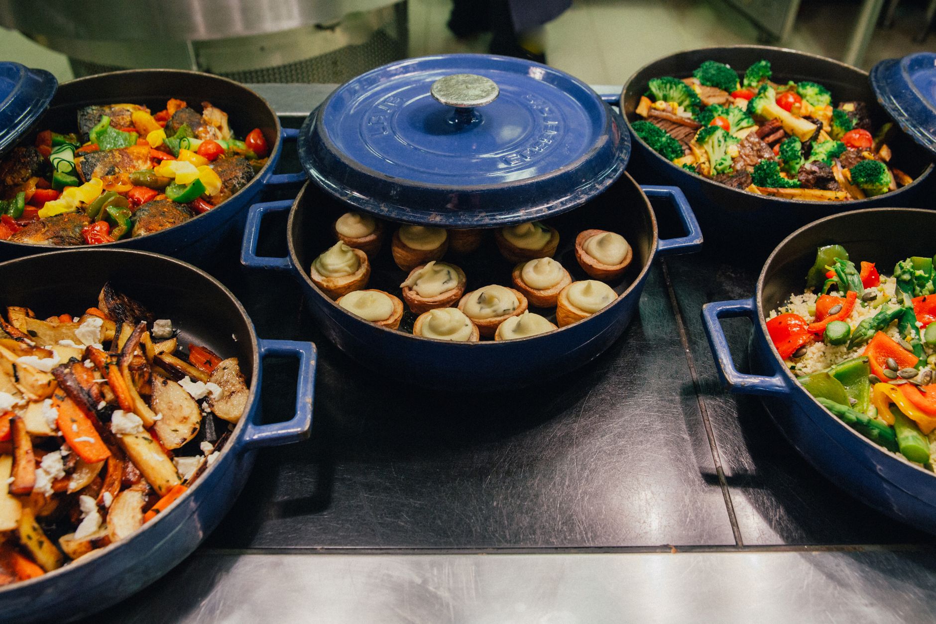 Freshly cooked stew in Le Creuset casserole ready to serve