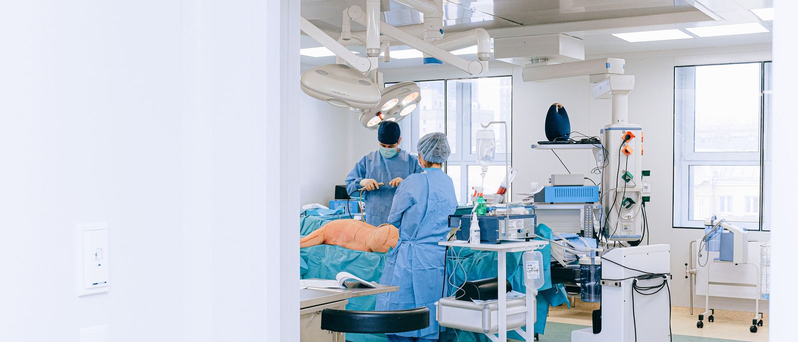A surgical team at work in an operating room
