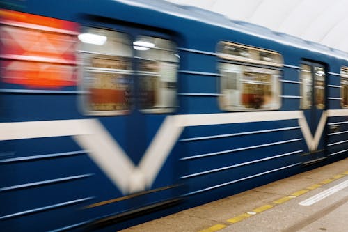 White Blue and Red Train