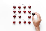 Red Cherries on Persons Hand