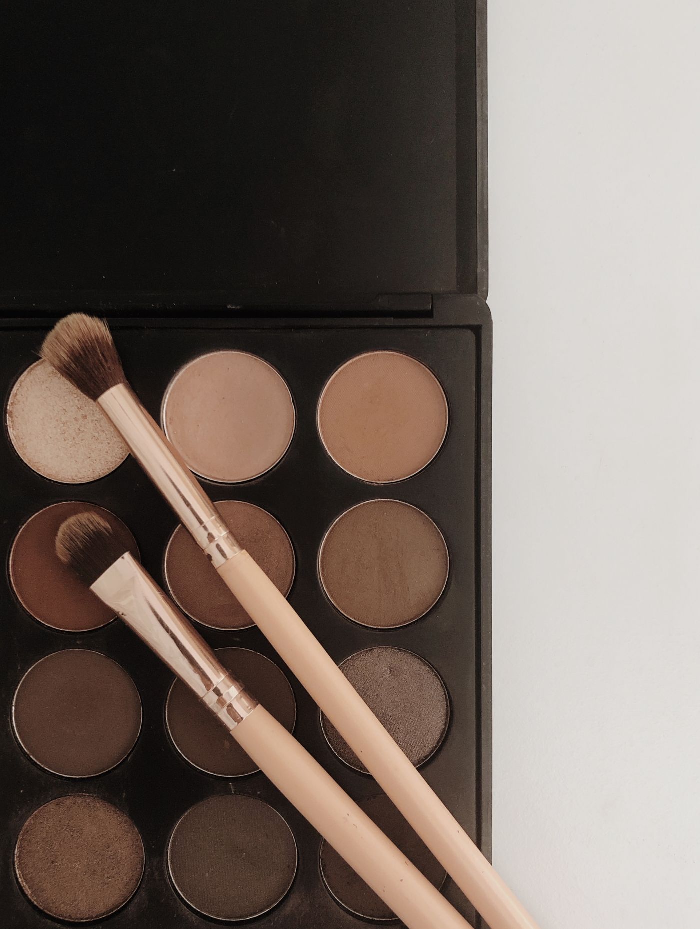 Neutral eyeshadow palette with brushes