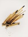 Bunch of matchsticks on white background