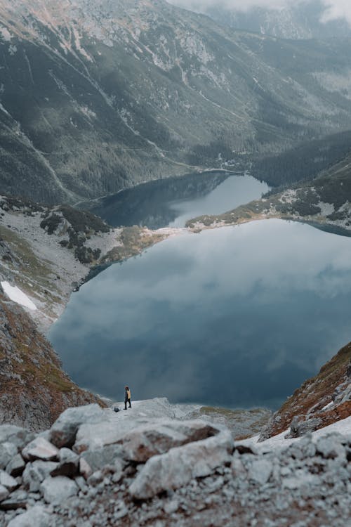 Person Standing Near a Lake