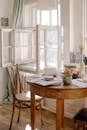 Brown Wooden Table With Chairs