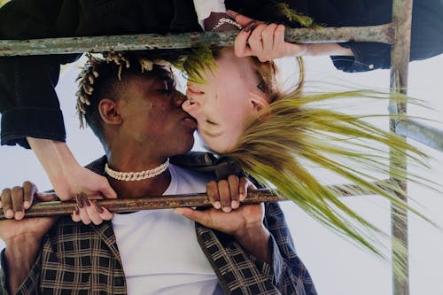 Ingyenes stockfotó afro-amerikai, csók, fejjel lefelé témában
