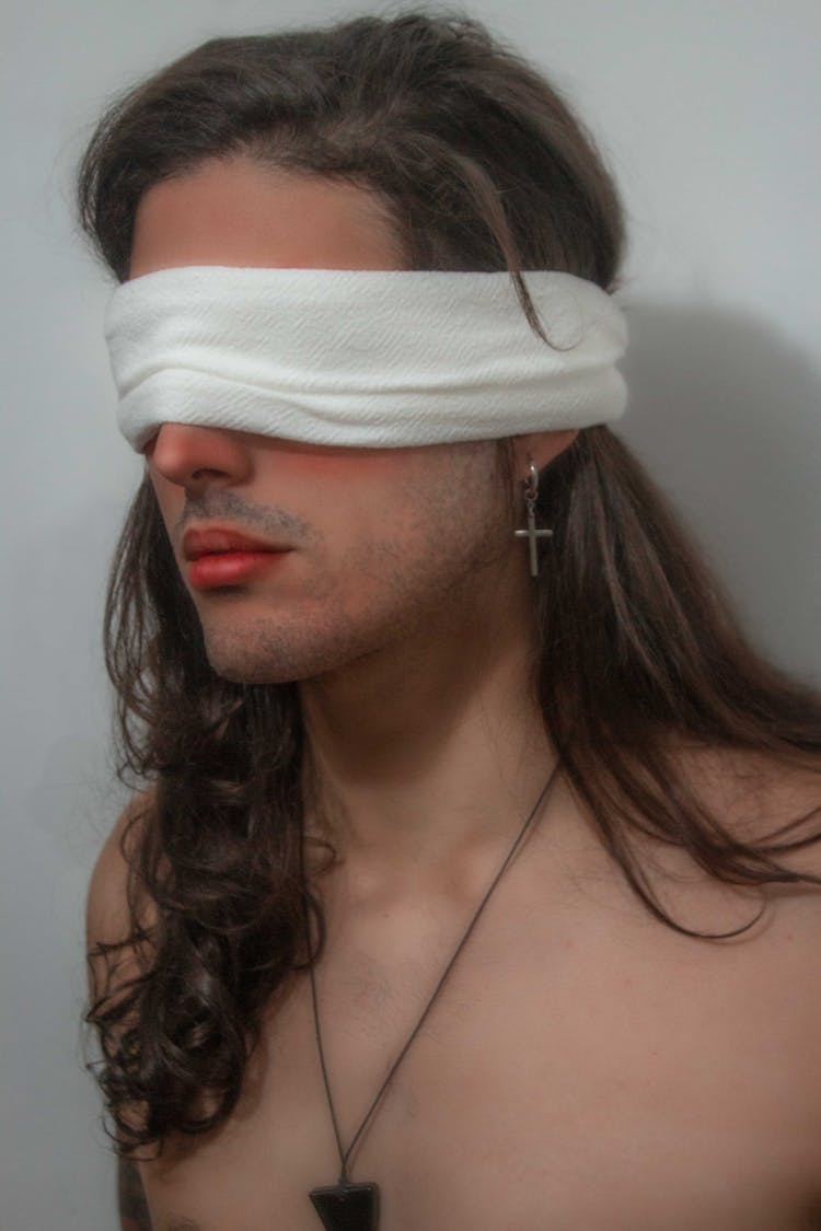 Shirtless Man With Blindfold