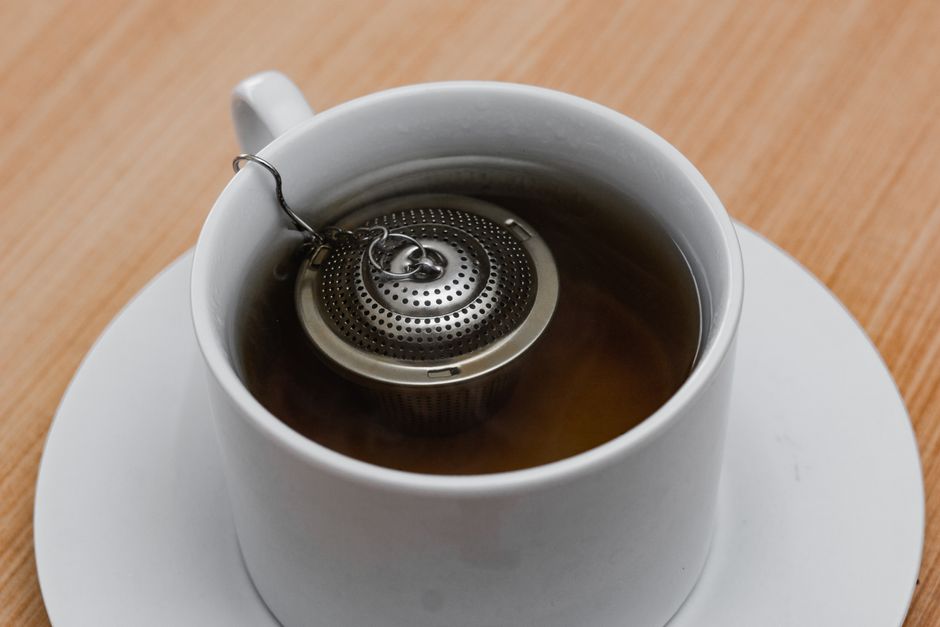 A cup of strongly steeped black tea, an everyday source of tannin