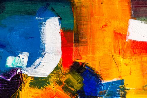 Free Dynamic abstract painting with bold colors and textures, ideal for artistic backdrops. Stock Photo