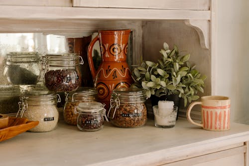 Brown Ceramic Vases on White Table