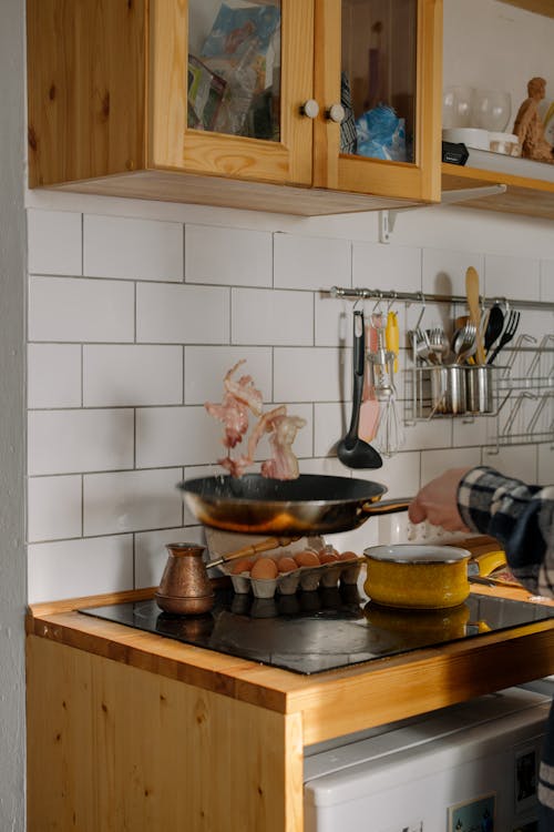 Black Frying Pan on Stove