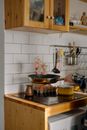 Black Frying Pan on Stove