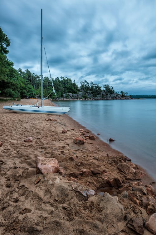 Free stock photo of blue, camping, catamaran