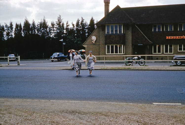 Elderly Women Crossing The Street