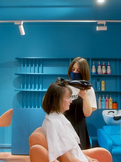 Blonde balayage hair transformation