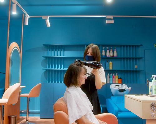 Barber chair and shop interior
