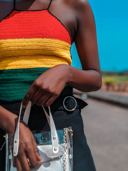 Person Wearing Knitted Top