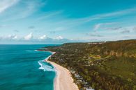 Aerial Shot of Sea and Beach