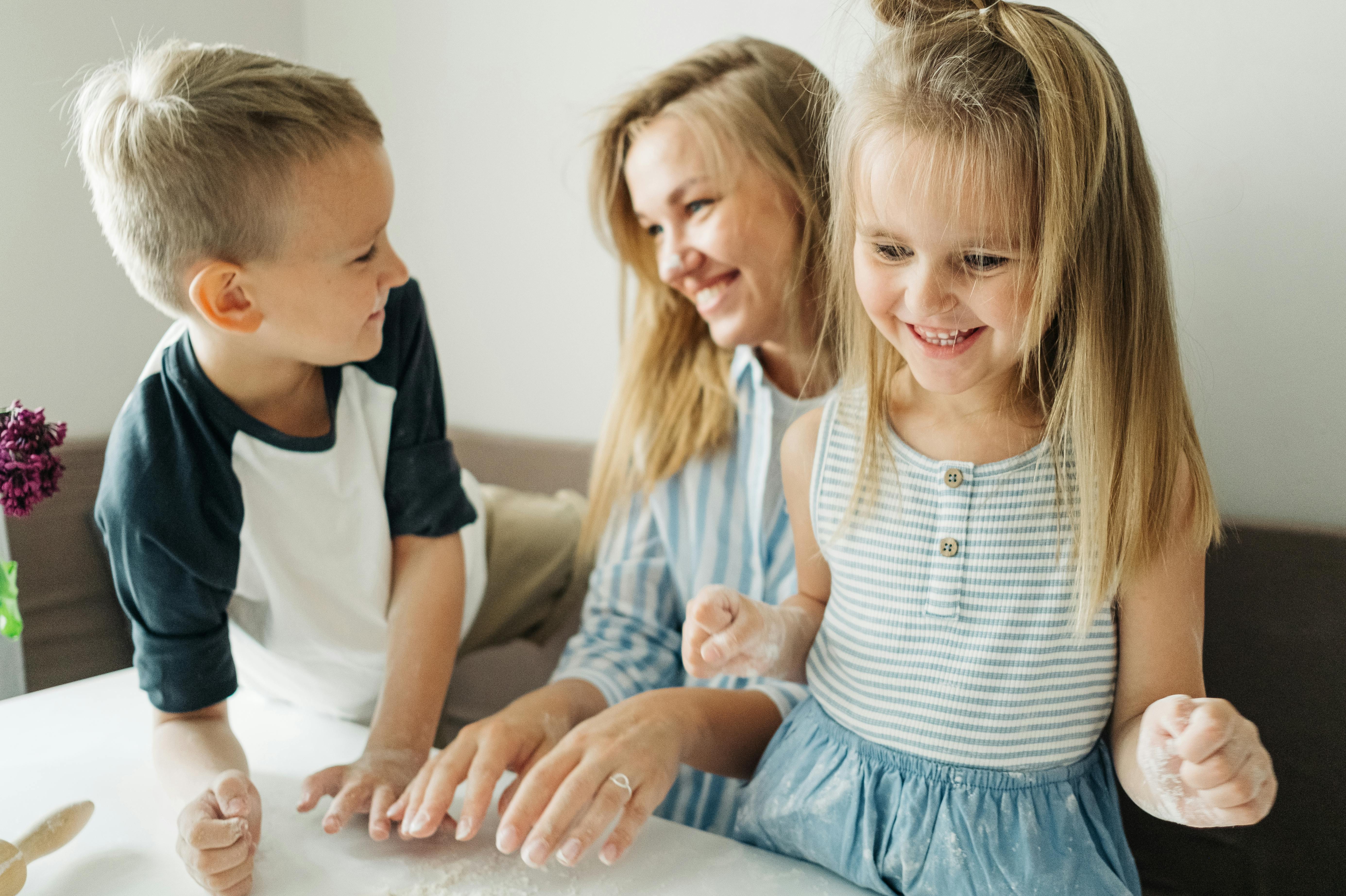 mother spending time with her children