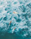 People Surfing on Blue Sea