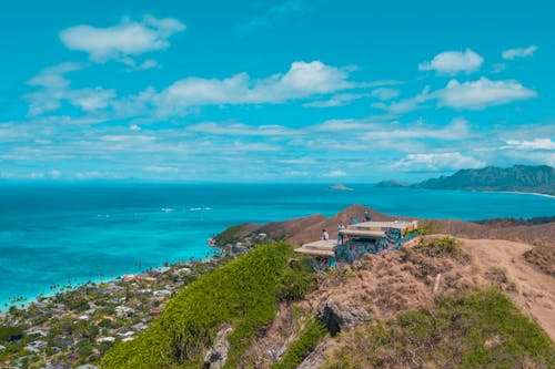 View of a Hill Overlooking Sea