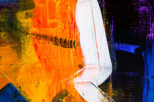 Free A striking abstract painting showcasing bold and vibrant colors with unique textures. Stock Photo